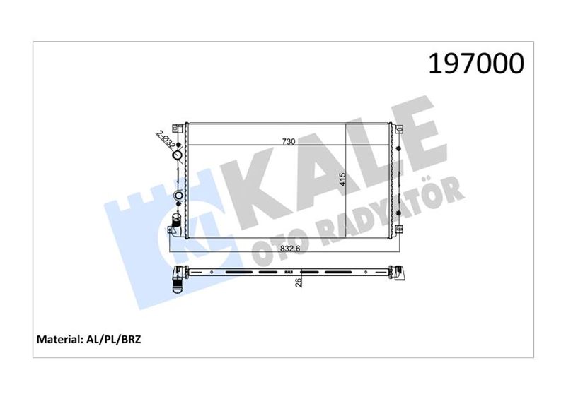 KALE 0543441AB Radyatör Al/Pl/Brz Master Ii 1.9dti-2.2dci/Tdi01 G9u