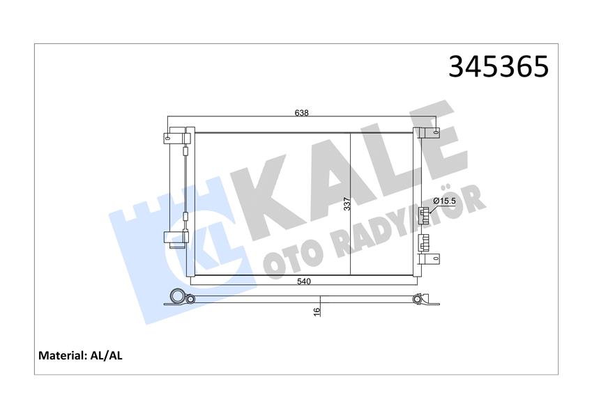 KALE 345365 Kondenser Al/Al Alfa 147-156-Gt