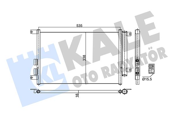 KALE 353060 Klima Radyatörü Alfa Romeo 147 01>10 1.6 1.9 Jtd 535x338x16