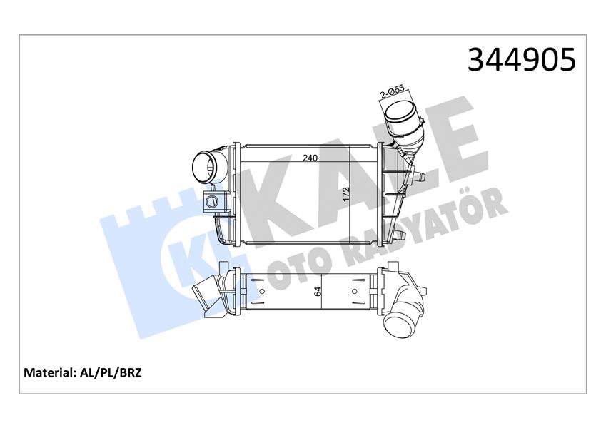 BSG 10-535-001 Turbo Radyatörü Intercol (244x173x63) Alfa 147