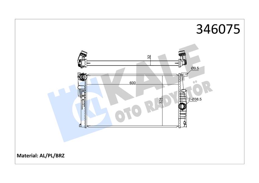 KALE 346075 Motor Su Radyatoru Bmw N47 B47 B48 N13 N20 N55 F30 F20 F32 F36 F22 F34 I3