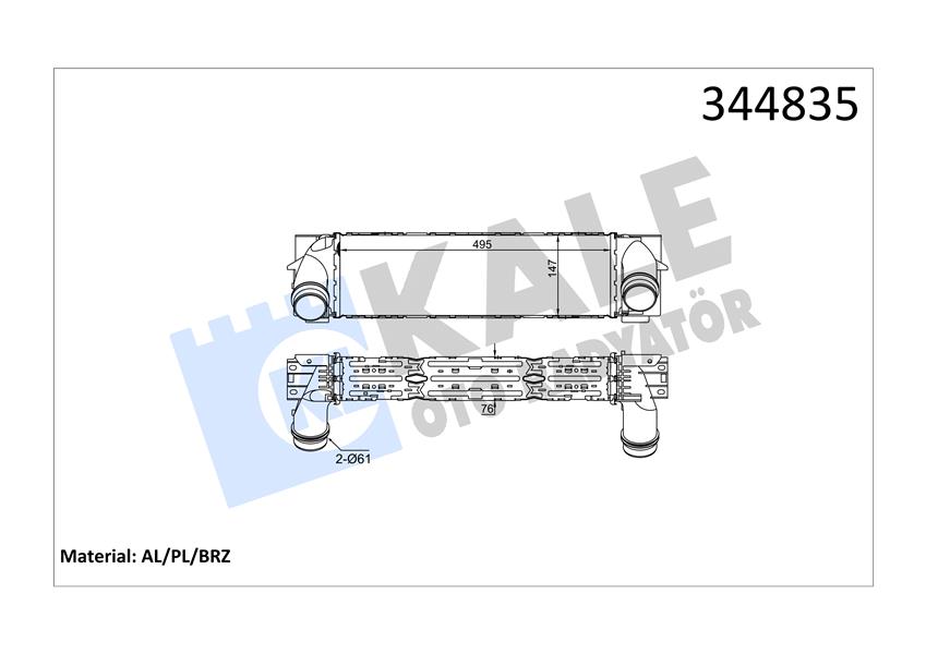 42-1403 Turbo Radyatoru (Intercooler) Bmw X3 (F25) Xdrive 2.0 D - Xdrive 2.0i 2010-/ X4 (F26) Xdrive 2.0 D 2014-