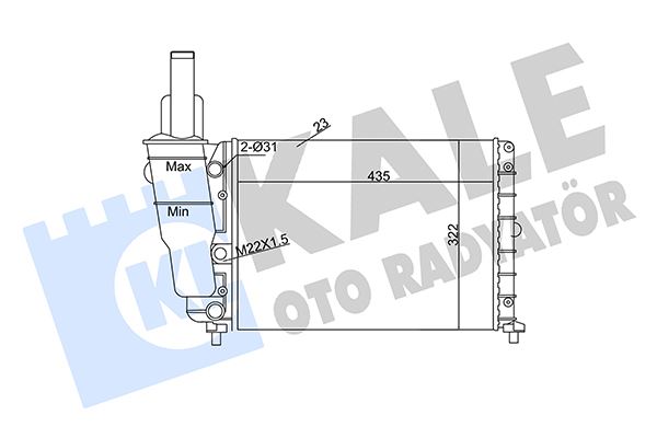 KALE 351840 Radyatör Al/Mknk Punto-Lancia Y 1.1-1.2 Spi 93 >