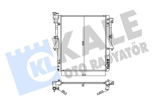 KALE 355070 Radyatör Al/Pl/Brz L200-Tirton-Fiat Fullback Mt