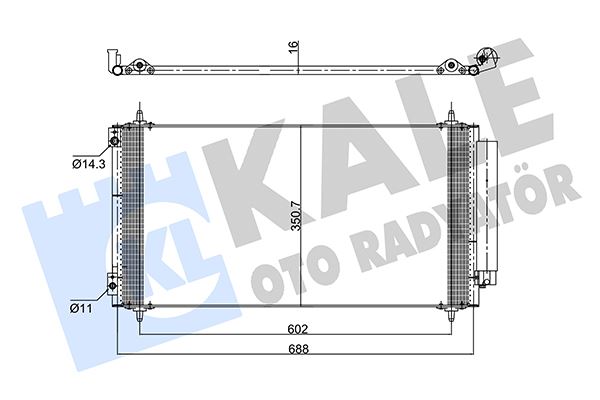 KALE 352590 Kondenser Citroen C8-Fiat Ulysse-Lancia Phedra-Peugeot 807 2.2 Jtd 02 >