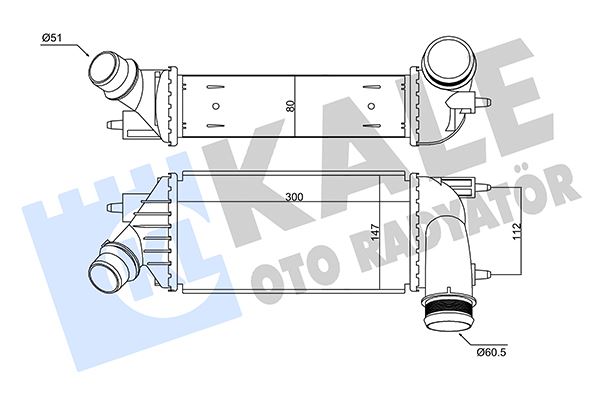 KALE 350860 İntercooler Al/Pl/Brz C8-Jumpy-Scudo-807-Expert-Toyota Proace