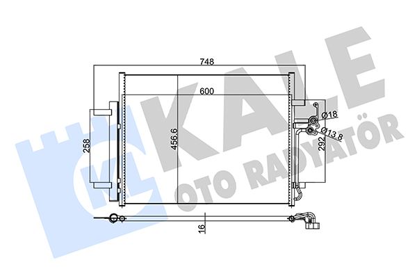 KALE 350590 Klima Radyatoru Mondeo Iv S Max 07 /> Galaxy 1.6 / 1.8 / 2.0 / 2.0tdci 07 /> Landrover Freelander 2 .2t Genişlik: 457mm. Uzunluk: 600mm
