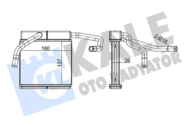 KALE.İ355185 Kalorifer Radyatörü Ford Ranger - Mazda B-Serisi / Bt-50 (Borulu) [26mm] [Brazing Al/Al]