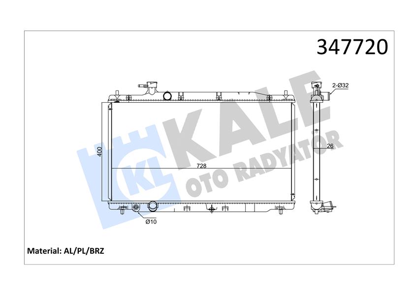 KLR-347720 Motor Su Radyatoru Honda Accord 2.4 2006-2012 ( Manuel Vites )