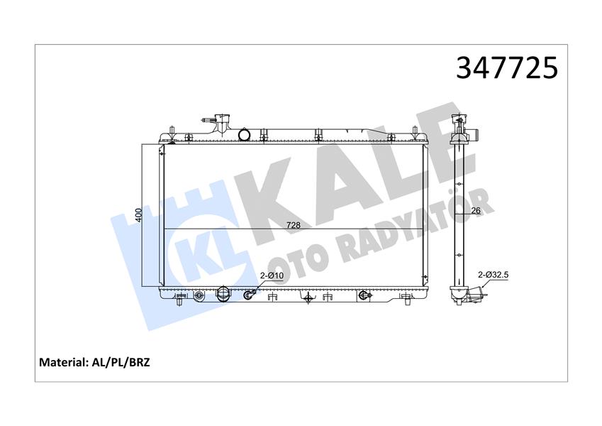 KLR-347725 Motor Su Radyatoru Honda Crv 2.0 2007-/ Otomatik Vites
