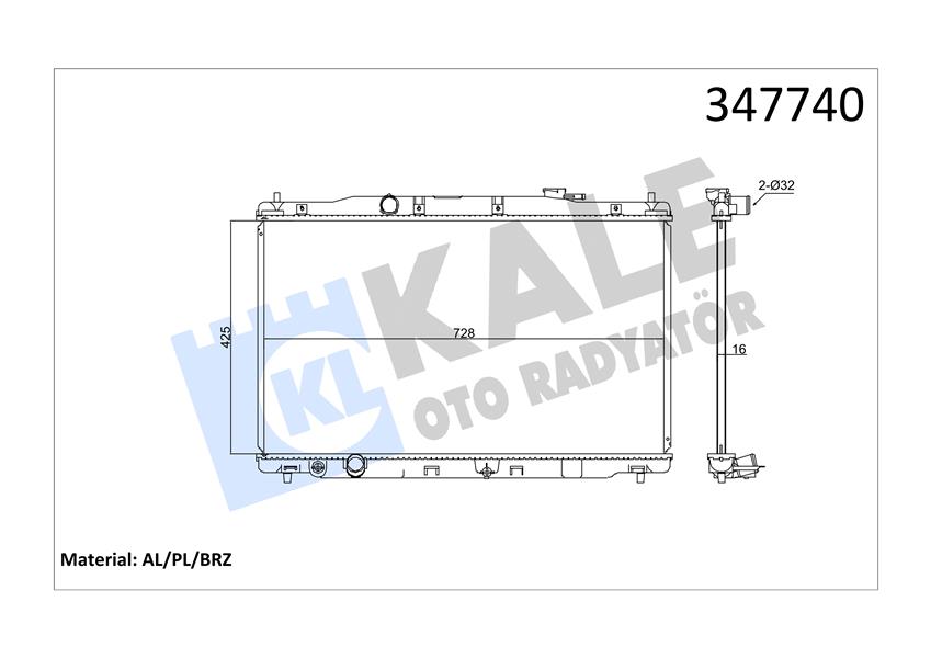 KALE 347740 Radyatör Al/Pl/Brz Cr-V Iv At