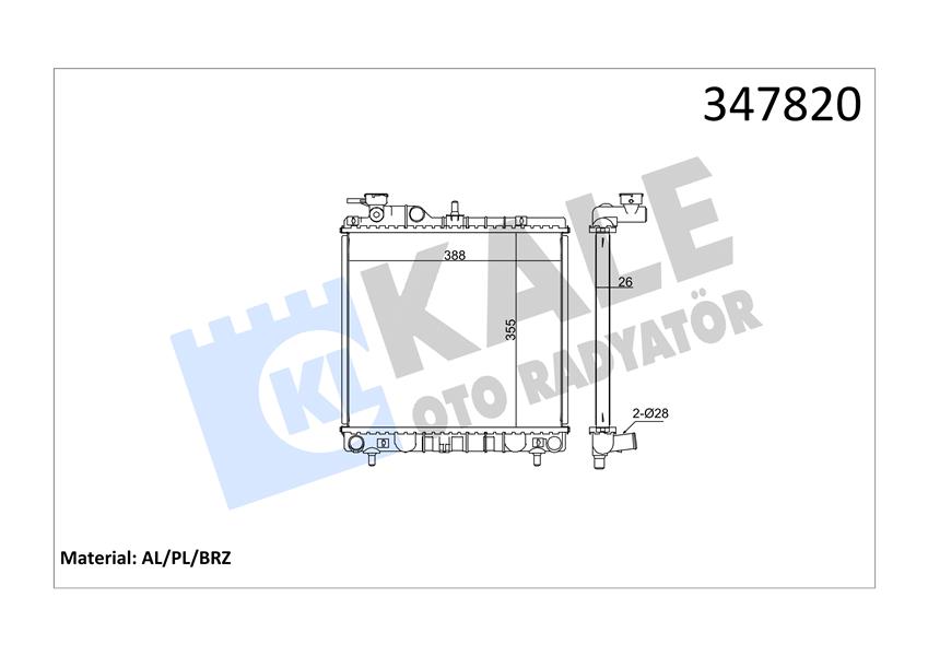 KALE 347820 Radyatör Al/Pl/Brz Atos-Atos Prime Mt