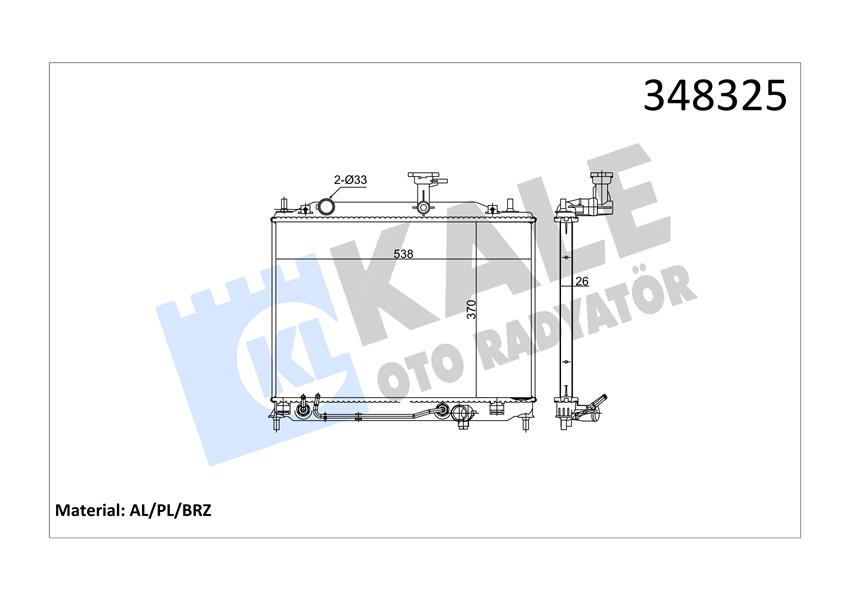KALE-348325 Radyator Era 1.5 Crdi (At) Al Pl Brz