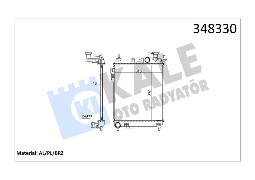 KLR-348330 Su Radyatoru (Hyundai  Getz 1.3 12v 02/05  Manuel