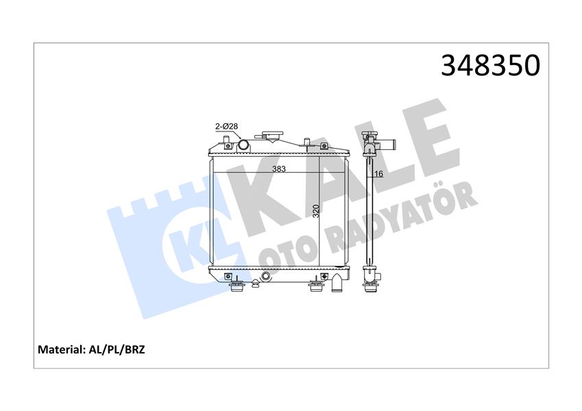 KALE 348350 Radyatör Al/Pl/Brz Pride-Mazda 121 I Mt