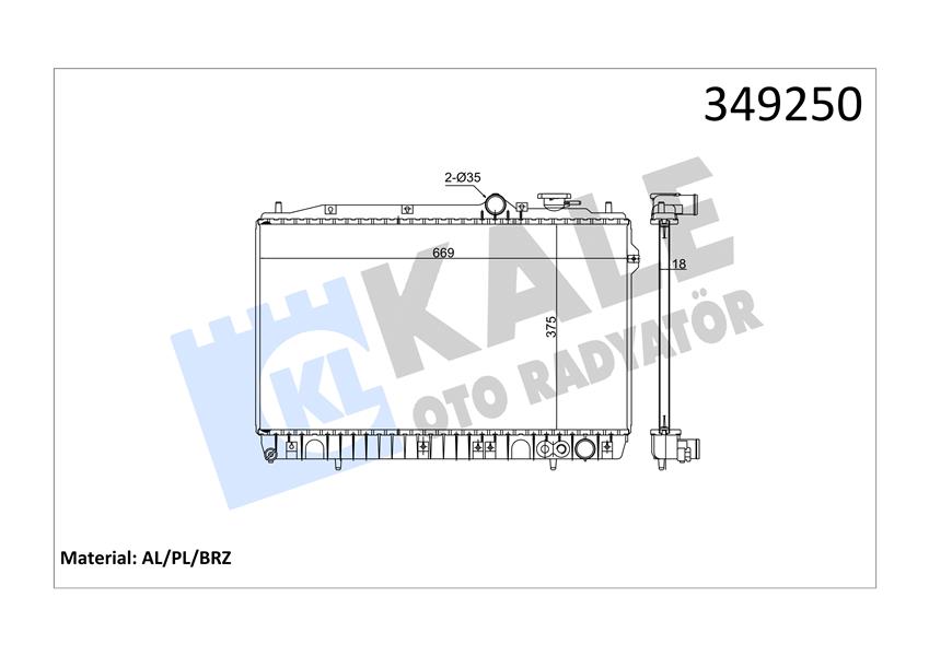 KALE 349250 Radyatör Hyundai Lantra