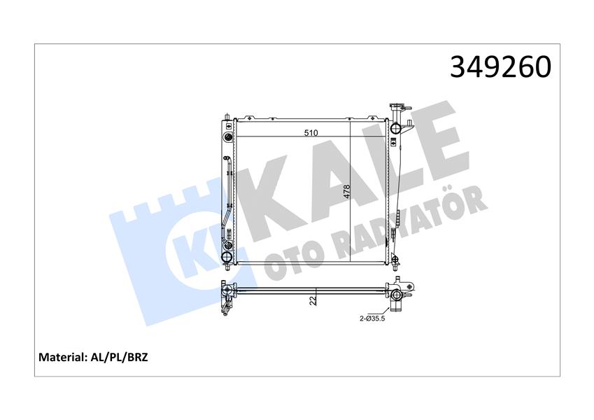 KALE-349260 Radyator Sorento Ii (At) Al Pl Brz