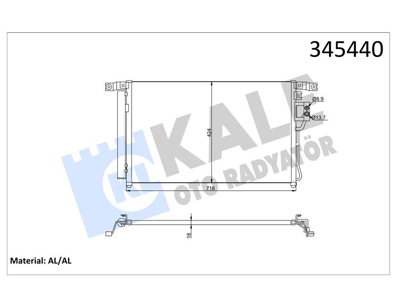 KALE 345440 Kondenser Al/Al Santa F Ii
