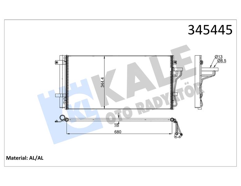 KAL 345445 Klima Radyatörü Kurutucu Ile Brazing 658x344,4x18 Sonata