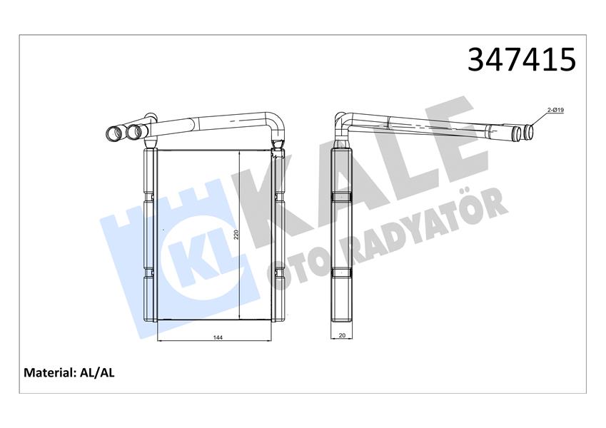 KAL 347415 Kalorifer Radyatörü A/M 150x220x20 : Kalorifer Petegi Rio