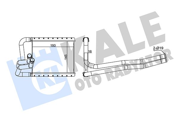 KLR-355130 Kalorifer Radyatoru 16mm (Hyundai  I20  1.2  1.4  1.6 Crdi 08-15) Borulu