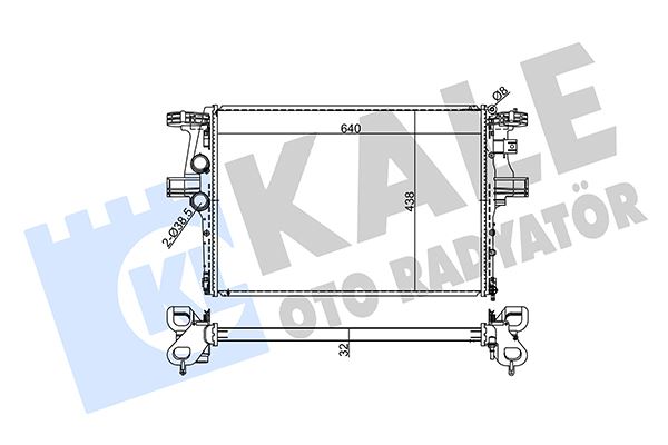 KALE.İ354990 Iveco Daily V 2.3 11=> ; Daily Vi ; Daily Citys ; Daily Line 14=> (Mt) [Brazing] [640x438x32] Su Radyatörü
