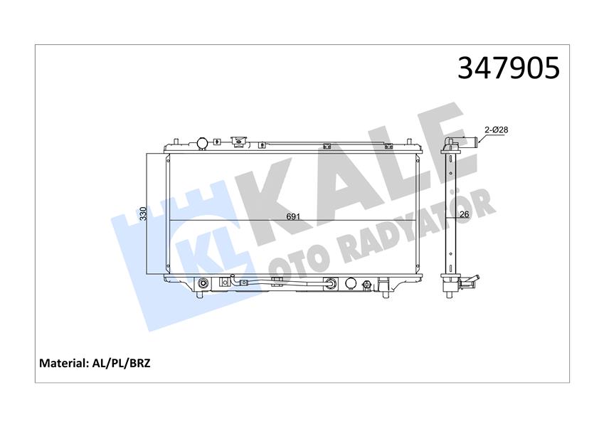 KALE-347905 Radyator Mazda 323 C V 323 S Vradyator Al Pl Brz