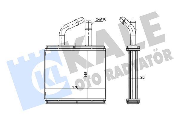 KALE 352185 Kalorifer Radyatörü Mazda 323 Familia 1.5l Z5 16v Dohc Ba12 96-98 / Lantis 1.8l Bp Dohc Ba14 96-98 - Aleminyum