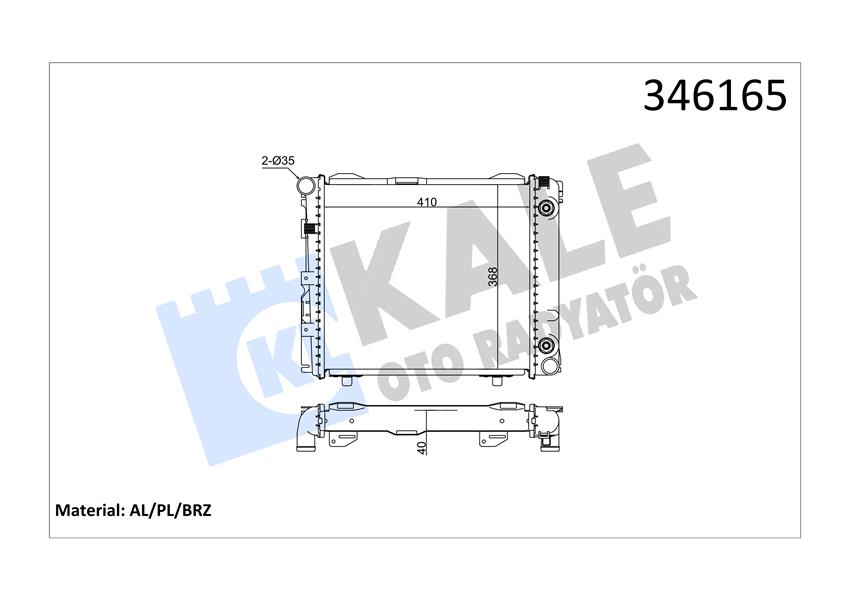 KALE 346165 Motor Su Radyatoru Mercedes W201 W124 S124 C124 Klimasiz / Otomatik Sanziman