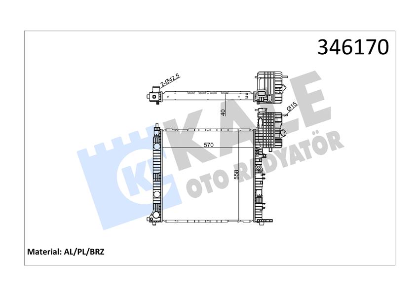 HLL-8MK 366 301-341 Su Radyatoru Mercedes Vito Minibus/Otobus (W638) Mekanik Sanz.