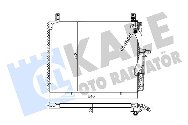 43-2830 Klima Radyatoru Mercedes E (W124) M103 1985-1989 / Om601, Om602, Om603