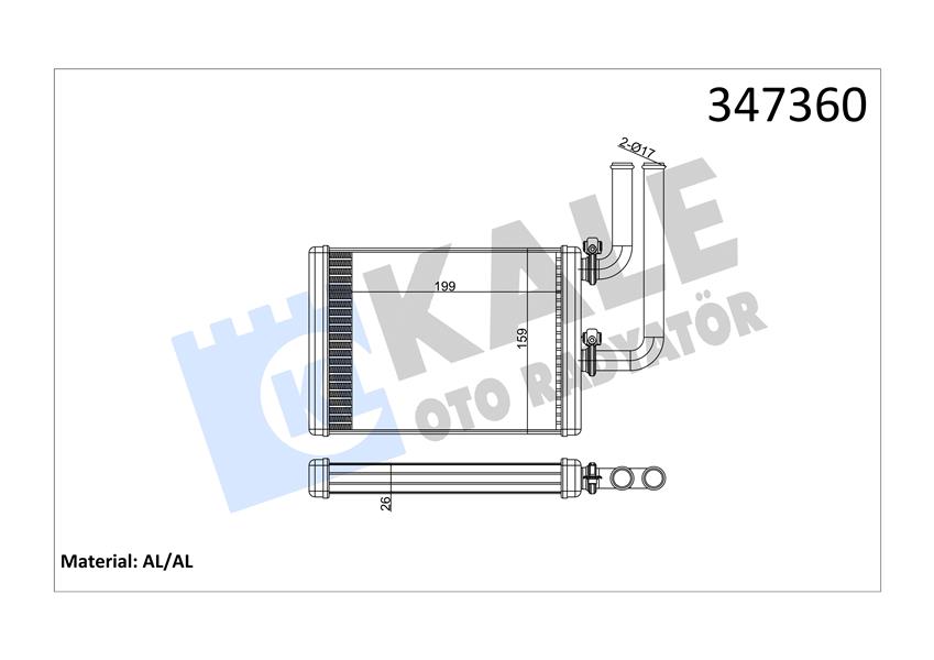 KLR-347360 Kalorifer Radyatoru Mitsubishi Lancer Outlander 03-08