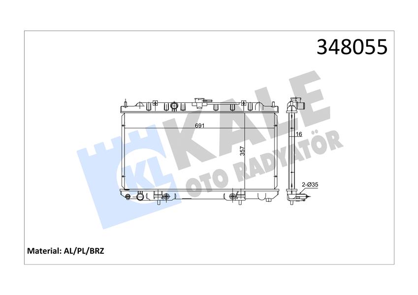 KALE 348055 Radyatör Al/Pl/Brz Almera Ii At
