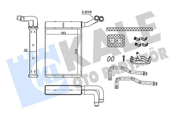 KALE 352865 Kalorifer Radyatörü Brazing Citroen C5 04>08 Peugeot P407 04>10