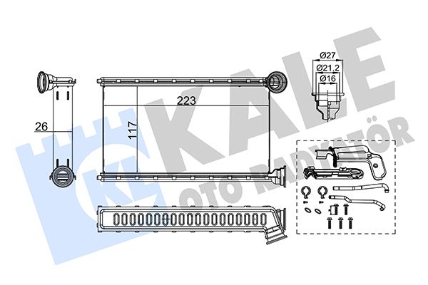 KALE 355225 Kalorifer Radyatörü Psa C1. 108. Aygo