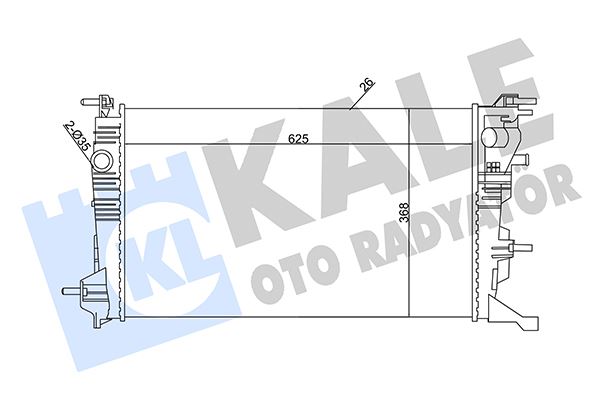 KALE 351030 Radyatör Mgn Iii 09>Scenic Iii 09> 1.5dci-1.4tce Mek Ac Klimasiz 630x378x26