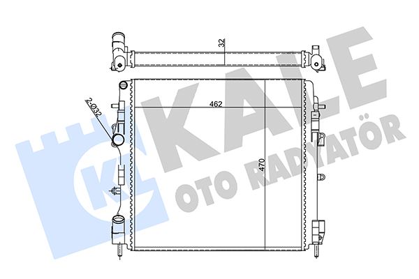KALE 355595 Radyatör Kng 1.5dci-1.2-1.6 16v-1.9dci Ac Klimasiz Mek 470x460x27
