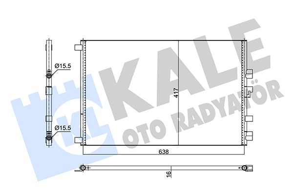 KALE 352575 Kondenser Megane Ii-Scenic Ii-Grand Scenic Ii 1.9-2.0dci 02 >