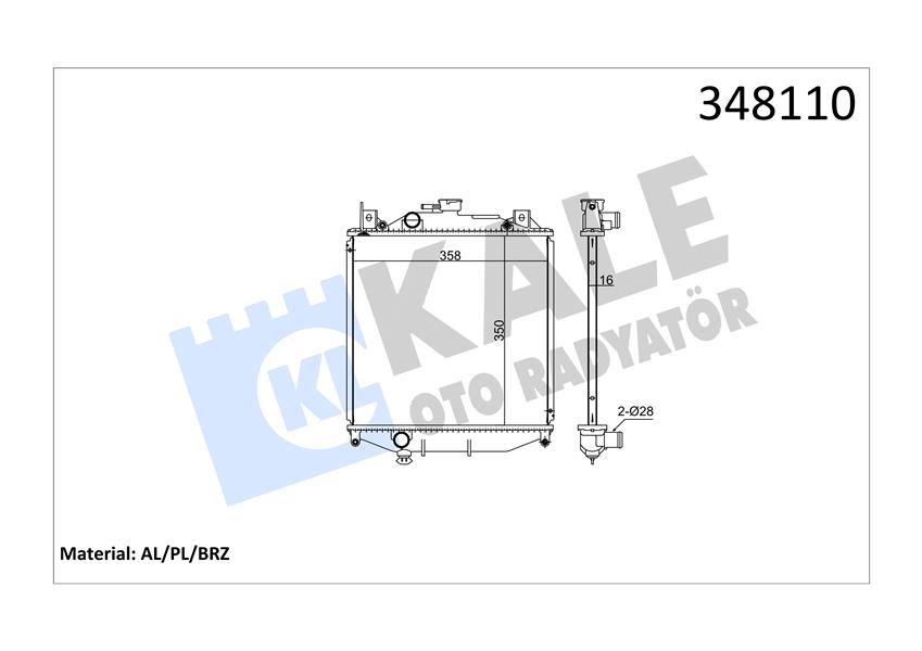 KALE 348110 Radyatör Al/Pl/Brz Swift Ii-Geo Swift Ii Mt