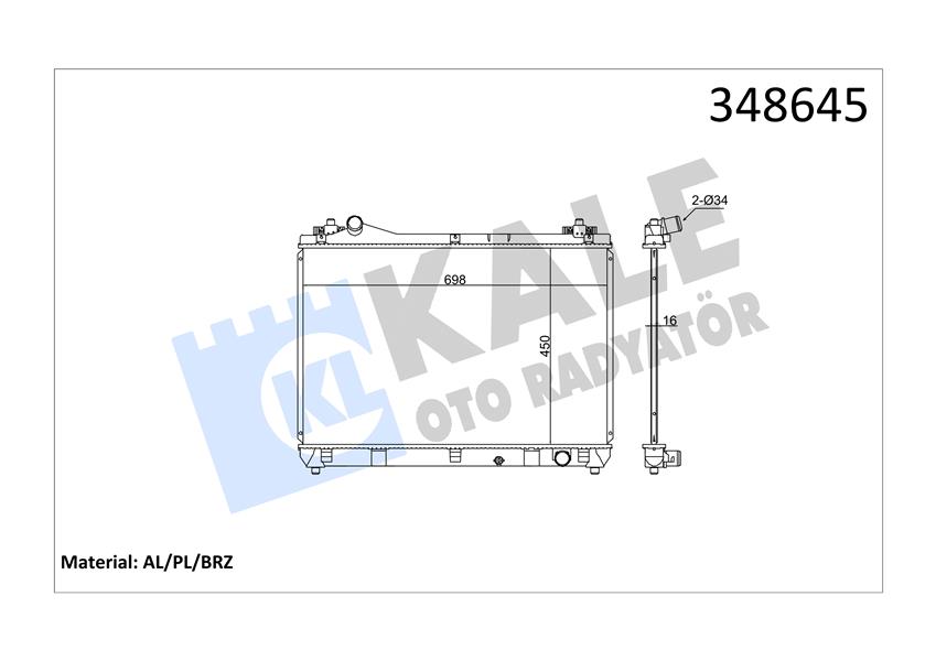 KLR-348645 Motor Su Radyatoru Suzuki Grand Vitara Ii 1.6 2005-/ Manuel Vites