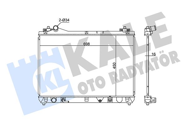 KLR-350755 Su Radyatörü  Brazing (Suzuki   Grand Vitara Ii 2.0 05 / 11 , 2.4 09 / 15 (Mt)  450×798x16