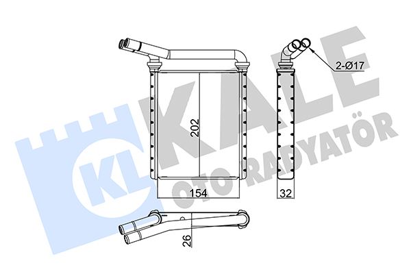KALE 355115 Kalorifer Radyatörü Toyota Auris. Corolla 1.4l Nde150 Nde180 07-> 1.6l Zre151 Zre181 Zre185 07-> 1.3 3l Nre180 12-> / Avensis Zrt270 Azt270 Adt270 09-> - Aleminyum