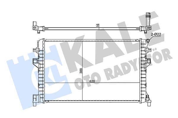 KALE 355615 Su Radyatörü Vw-Skoda-Seat-Audi 13> Golf7-Passat-A3-Leon Cjzb-Cyva-Cjza-Cyvb-Cpva-Cpta-Chpa-Clha-C Lhb-Crka-Crkb 1.2 Tsi-1.4 Tsi-1.6 Tdi