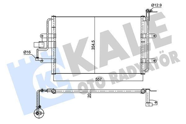 KALE 352630 Kondenser Leon-Toledo Ii-Volkswagen Bora-Golf Iv 1.9 Tdi 00 >
