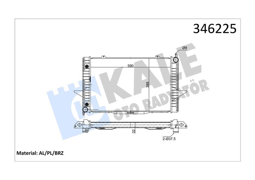 KALE 346225 Motor Su Radyatoru Volvo C70 I 1997-2005 S70 1996-2000 V70 I 1995-200 Xc70 Cross Country 1997-2002