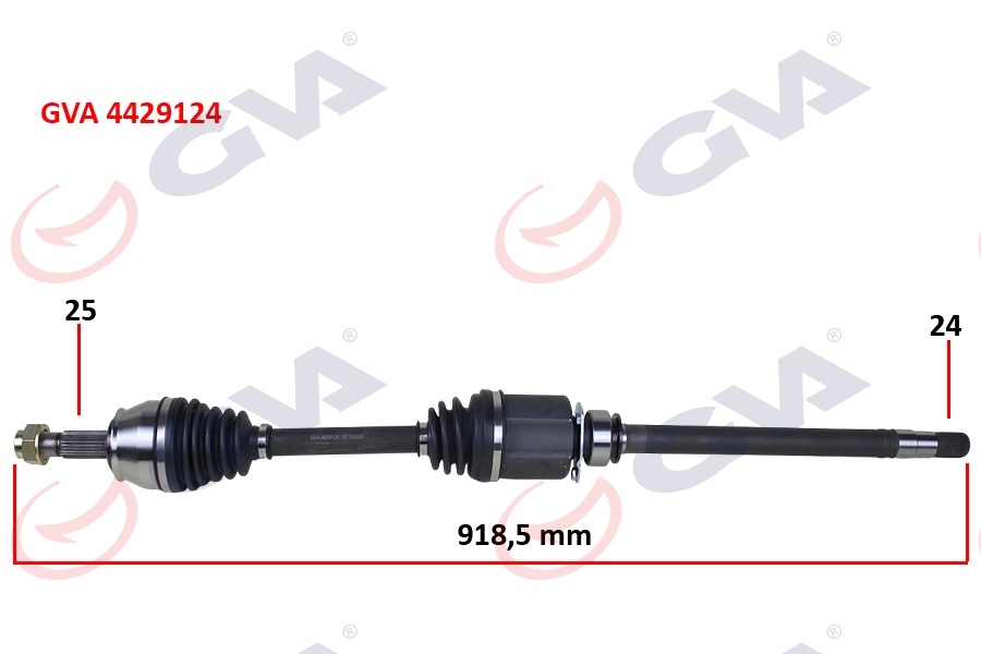 GVA 4429124 Aks Komple Sağ Bipper-Nemo 1.3 Hdi 10> Fiorino 1.3 Mjtd Euro5 Mot. 13> İç Aks Kafali