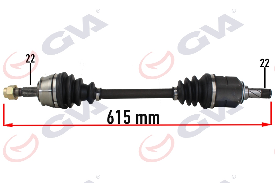 GVA 4490236 Komple Aks Sol Opel Corsa D 06>14 Corsa E 14>19 Adam 12>19 1.0-1.2-1.4 22x22x615