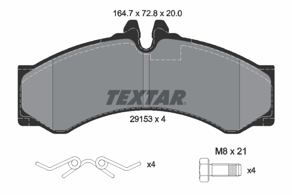 TEXTAR 2915301 Fren Balatasi On Arka Mercedes Sprinter B901>B904 . Vw Lt 28-35-46