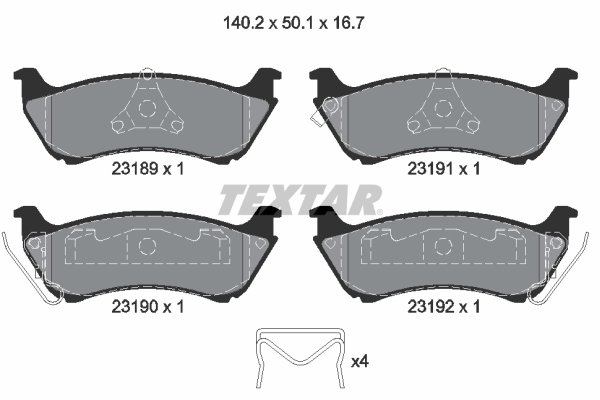 TEXTAR 2318902 Fren Balatasi Arka Mercedes Ml-Class W163