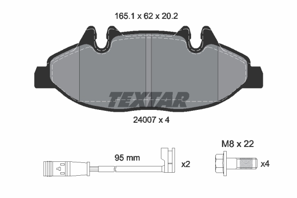 TEXTAR 2400701 Fren Balatasi On Mercedes Vito W639